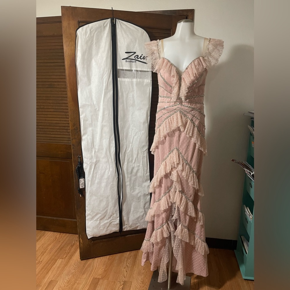 Light pink long evening dress